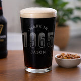Personalised Made in Pint Glass
