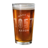 Personalised Made in Pint Glass