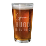 Personalised Groom Elegant Pint Glass