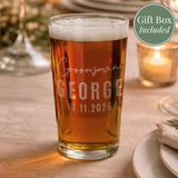 Personalised Groomsman Elegant Pint Glass