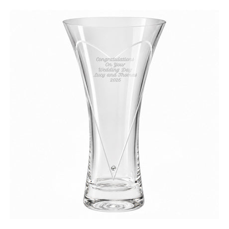 Personalised Large Hand Cut Diamond Effect Heart Vase - Shop Vases At Gift Moments - 6