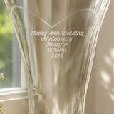 Personalised Large Ruby Diamond Effect Heart Vase