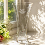 Personalised Large Ruby Diamond Effect Heart Vase