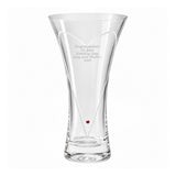 Personalised Large Ruby Diamond Effect Heart Vase