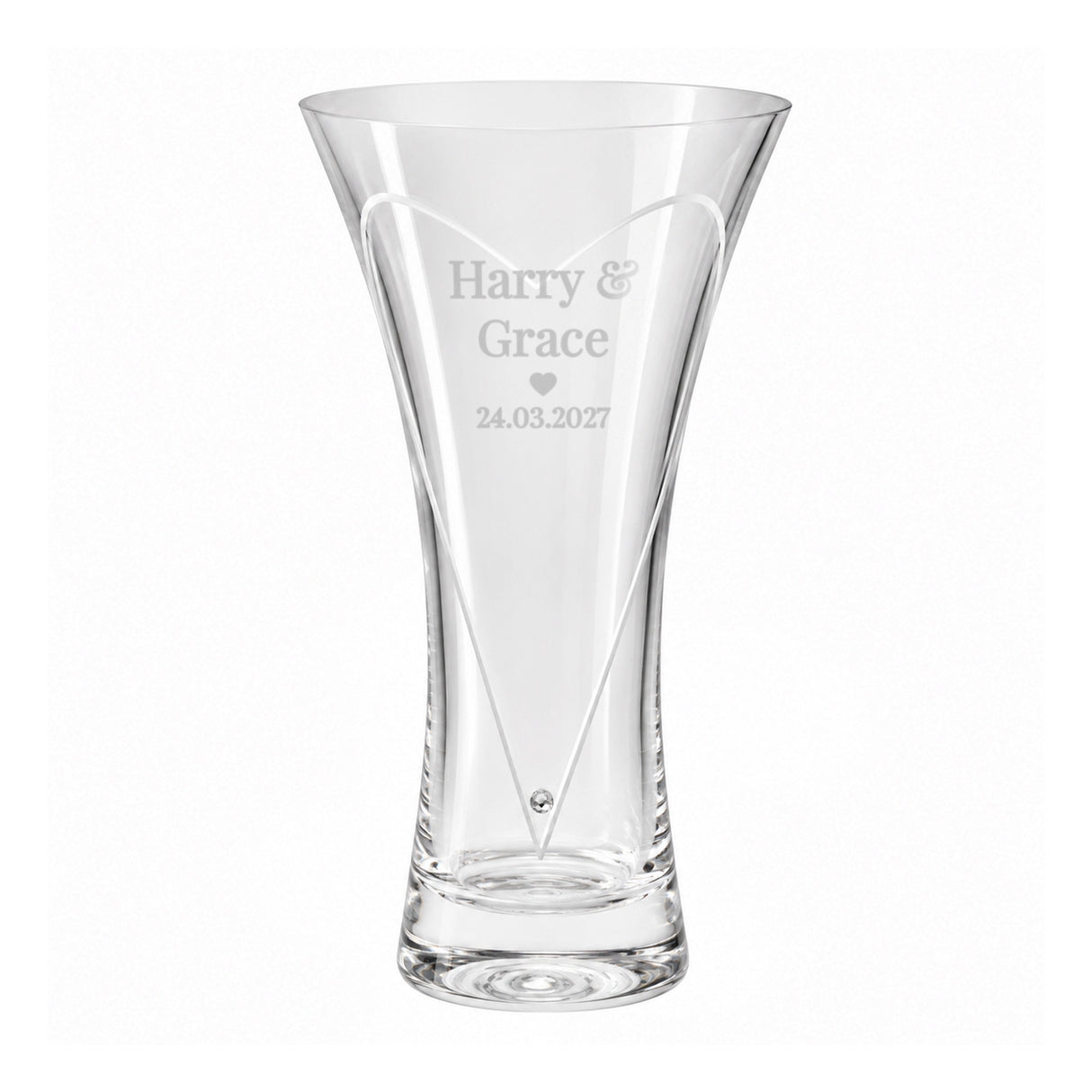 Personalised Mr & Mrs Large Diamond Effect Heart Vase - Shop Vases At Gift Moments - 5