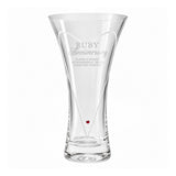 Personalised Ruby Anniversary Diamond Effect Heart Vase