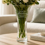 Personalised Gold Anniversary Large Diamond Effect Heart Vase - Shop Vases At Gift Moments - 1