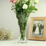 Personalised Botanical Hand Cut Diamond Effect Heart Vase