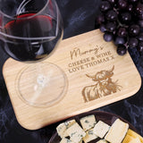 Personalised Highland Cow Wooden Coaster Tray - Shop At Gift Moments - 1