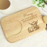 Personalised Highland Cow Wooden Coaster Tray - Shop At Gift Moments - 4
