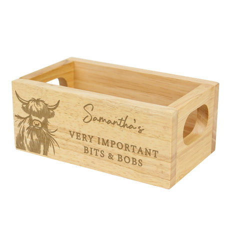 Personalised Highland Cow Mini Wooden Storage Crate - Shop At Gift Moments - 5