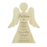 Personalised Guardian Angel Rustic Wooden Angel Decoration