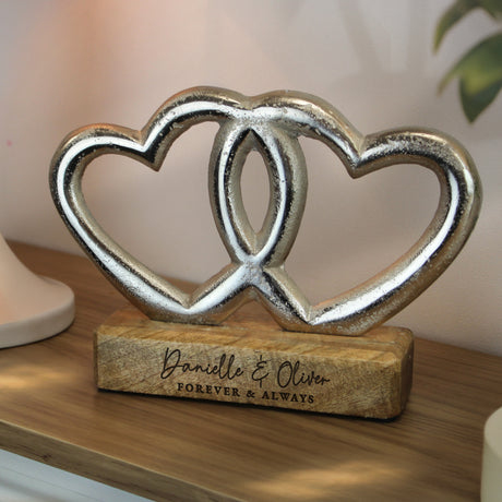 Personalised Two Lines Double Heart Ornament - Shop Ornaments At Gift Moments - 2