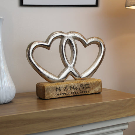 Personalised Two Lines Double Heart Ornament - Shop Ornaments At Gift Moments - 3