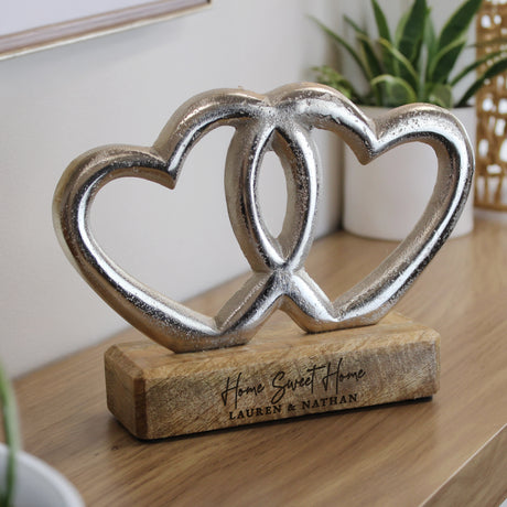 Personalised Two Lines Double Heart Ornament - Shop Ornaments At Gift Moments - 1