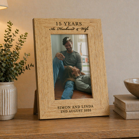 Personalised Anniversary 6x4 Wooden Photo Frame - Shop Photo Frames At Gift Moments - 1