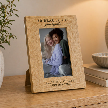 Personalised Anniversary 6x4 Wooden Photo Frame - Shop Photo Frames At Gift Moments - 3