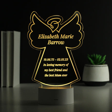 Personalised Free Text Angel Memorial Colour Changing LED Light
