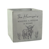 Personalised Highland Cow Concrete Plant Pot - Shop At Gift Moments - 5