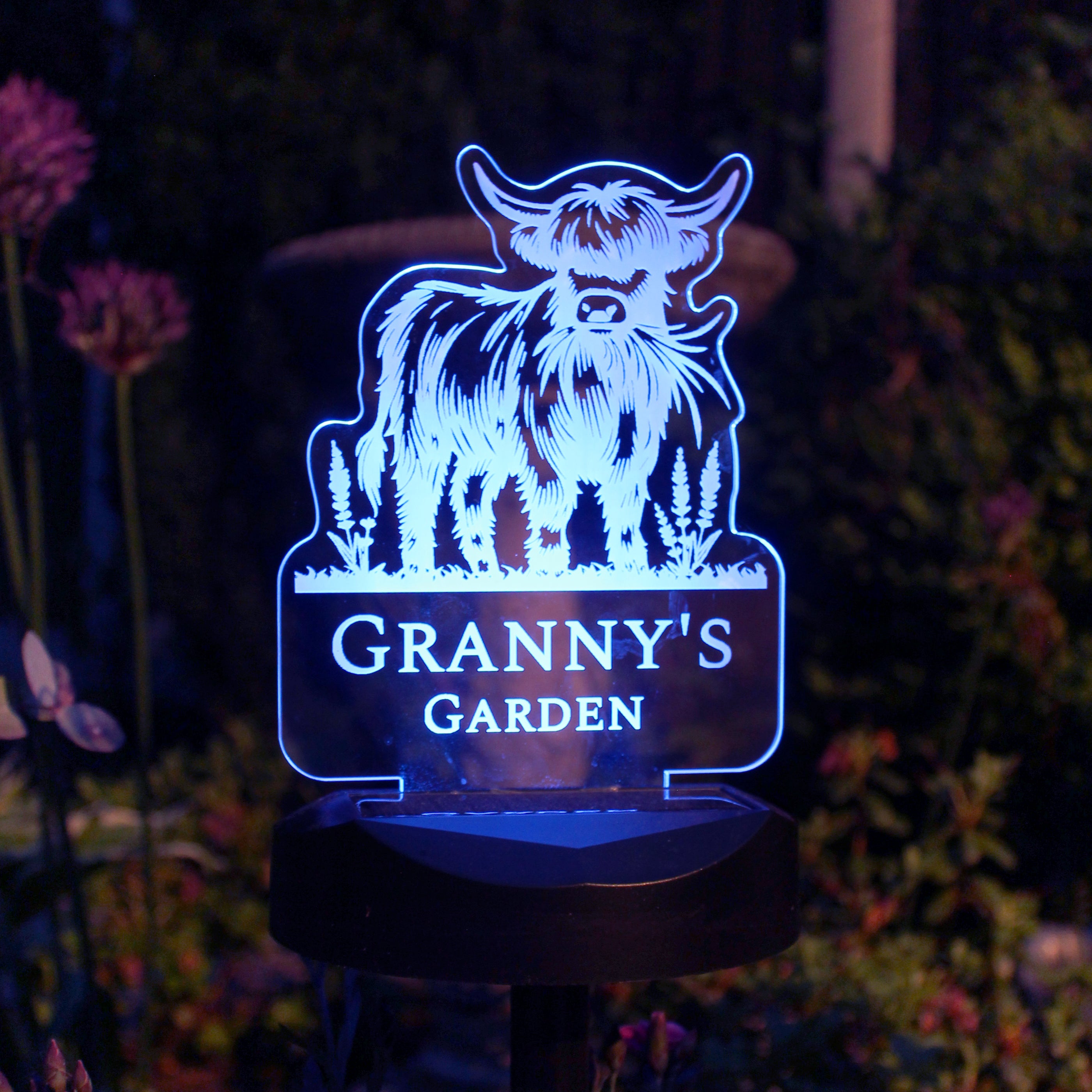 Personalised Highland Cow Garden Solar Light - Shop At Gift Moments - 3