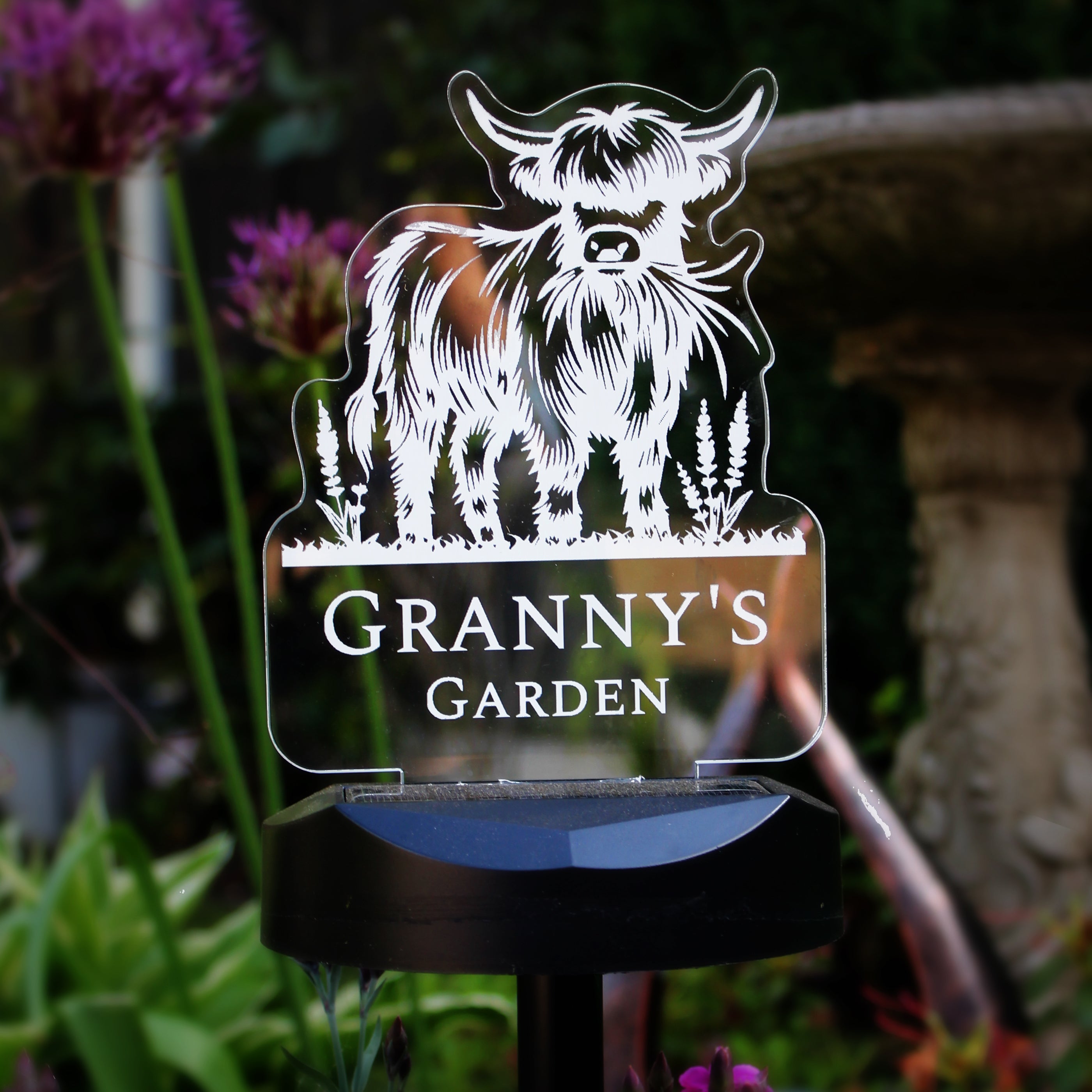 Personalised Highland Cow Garden Solar Light - Shop At Gift Moments - 4