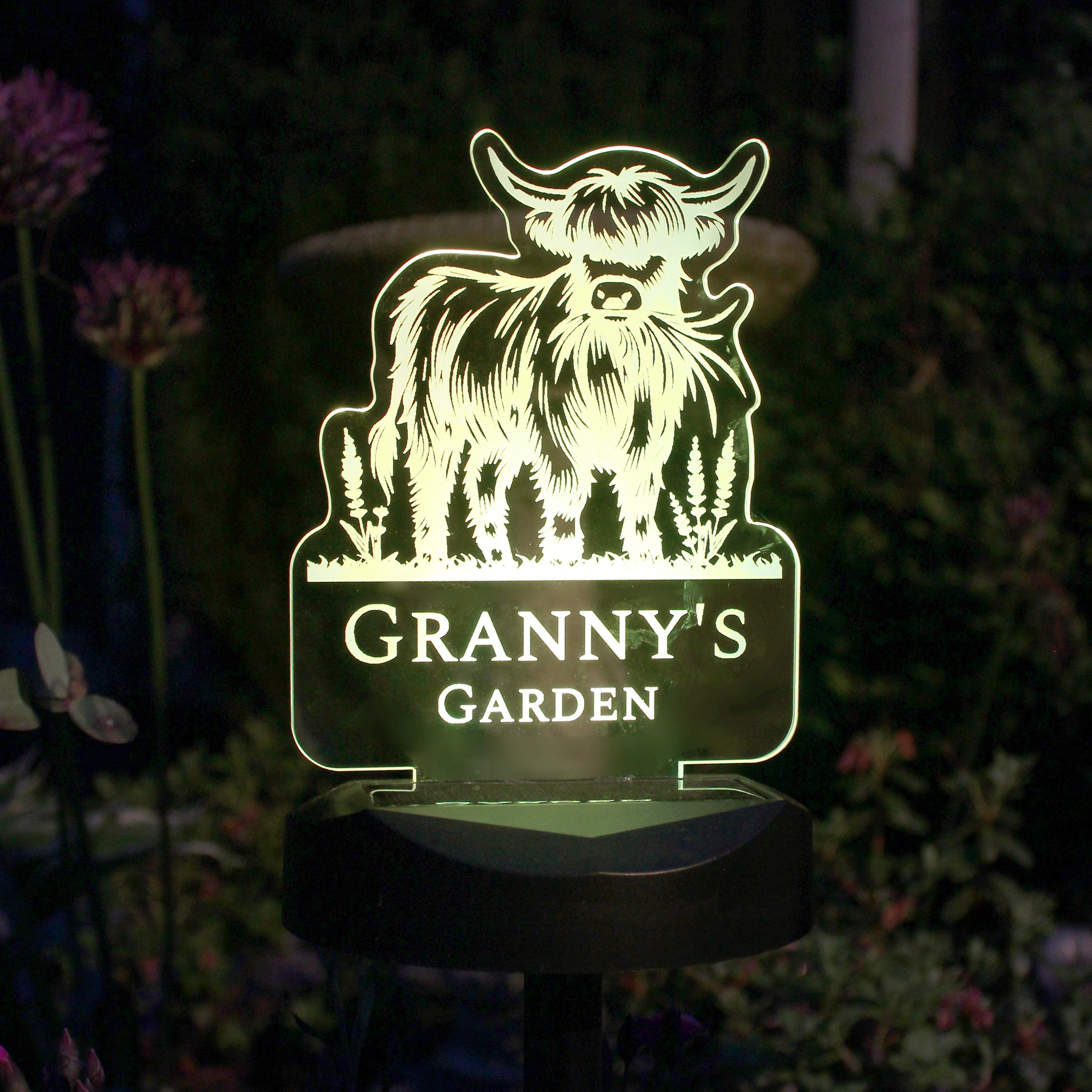 Personalised Highland Cow Garden Solar Light - Shop At Gift Moments - 5