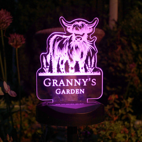 Personalised Highland Cow Garden Solar Light - Shop At Gift Moments - 6