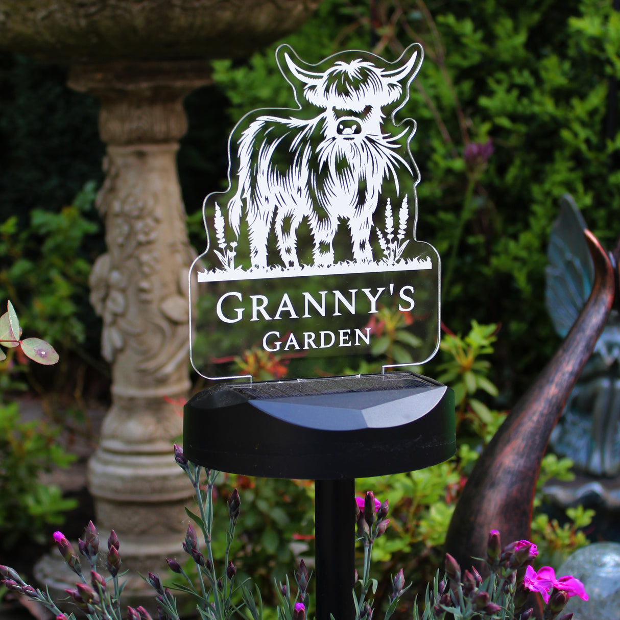 Personalised Highland Cow Garden Solar Light - Shop At Gift Moments - 8