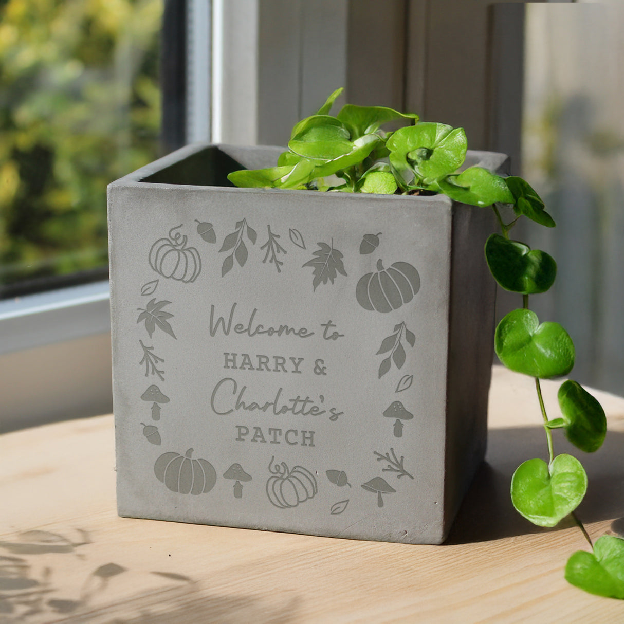 Personalised Pumpkin Concrete Plant Pot - Shop At Gift Moments - 2
