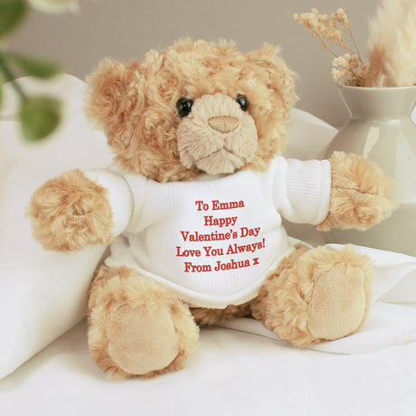 Personalised Red Message Teddy Bear