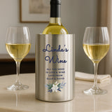 Personalised Blue Floral Wine Cooler - Shop At Gift Moments - 1