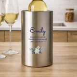 Personalised Blue Floral Wine Cooler - Shop At Gift Moments - 2