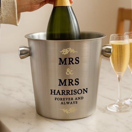Personalised Couples Stainless Steel Ice Bucket - Shop At Gift Moments - 1