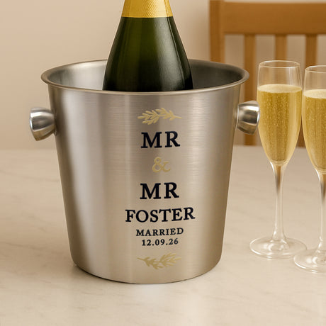 Personalised Couples Stainless Steel Ice Bucket - Shop At Gift Moments - 3