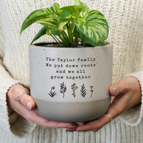 Personalised Floral Flecked Plant Pot - Shop At Gift Moments - 1