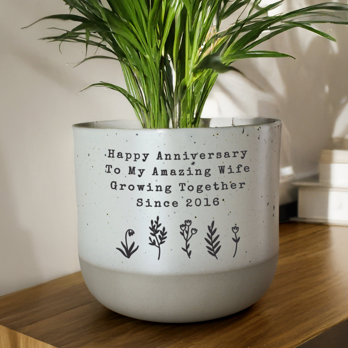Personalised Floral Flecked Plant Pot - Shop At Gift Moments - 3