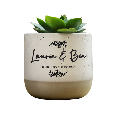 Personalised Botanical Flecked Plant Pot - Shop At Gift Moments - 4