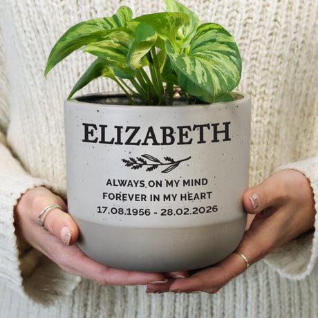 Personalised Memorial Flecked Plant Pot - Shop At Gift Moments - 1