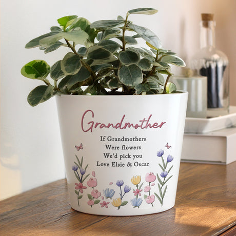 Personalised Pretty Floral Large Plant Pot - Shop At Gift Moments - 1
