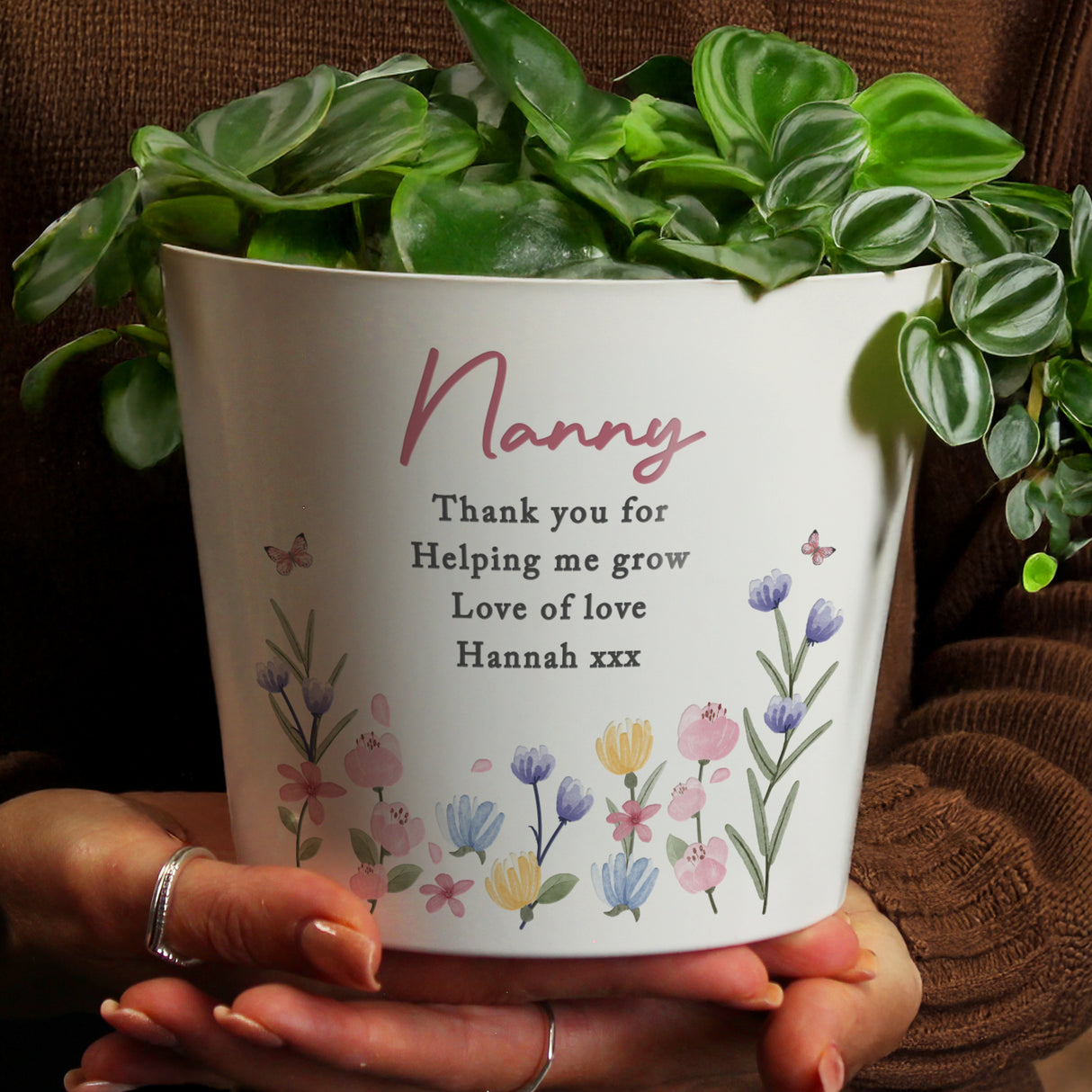 Personalised Pretty Floral Large Plant Pot - Shop At Gift Moments - 2