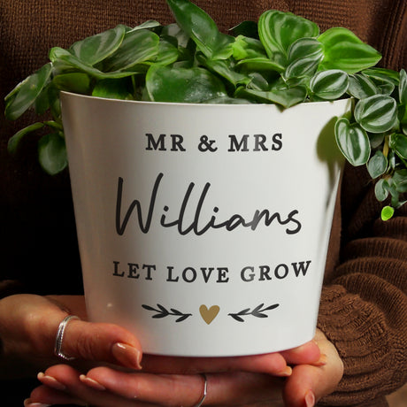 Personalised Gold Heart Large Plant Pot - Shop At Gift Moments - 2