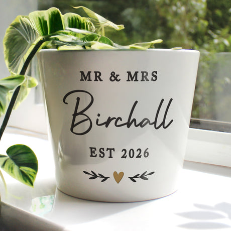Personalised Gold Heart Large Plant Pot - Shop At Gift Moments - 3
