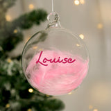 Personalised Pink Feather Bauble - Shop At Gift Moments - 1