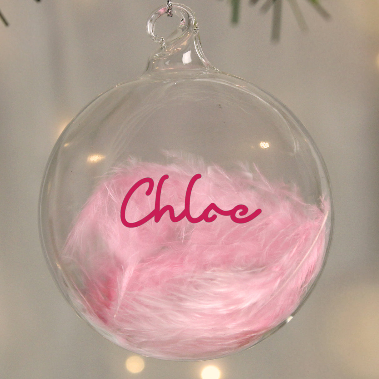 Personalised Pink Feather Bauble - Shop At Gift Moments - 4