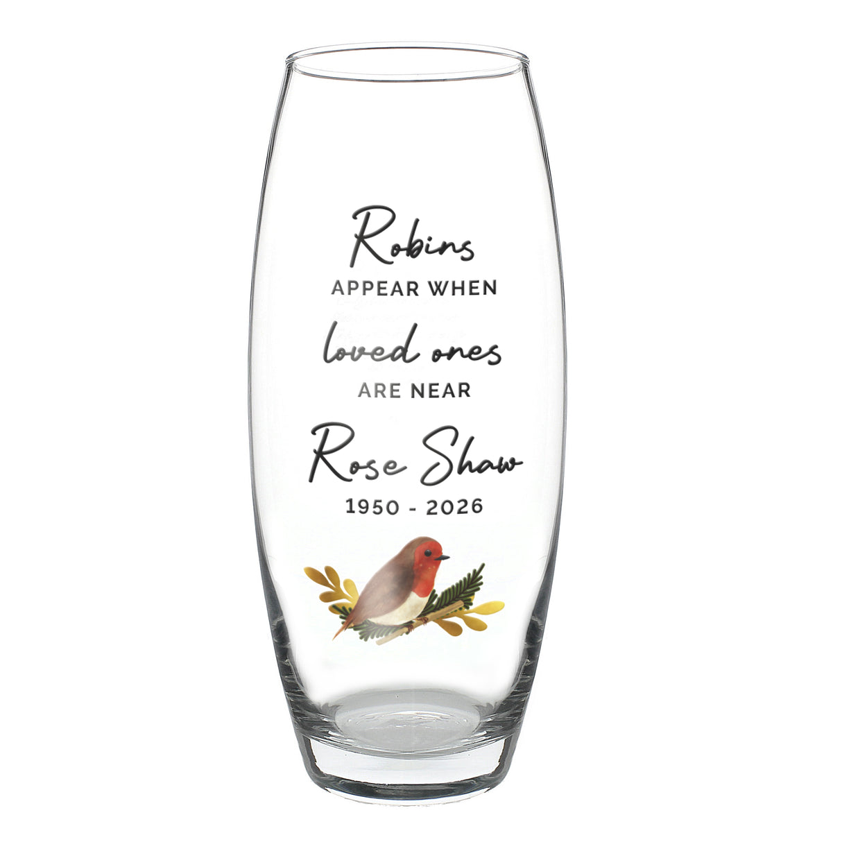 Personalised Robins Appear Bullet Vase - Shop At Gift Moments - 5