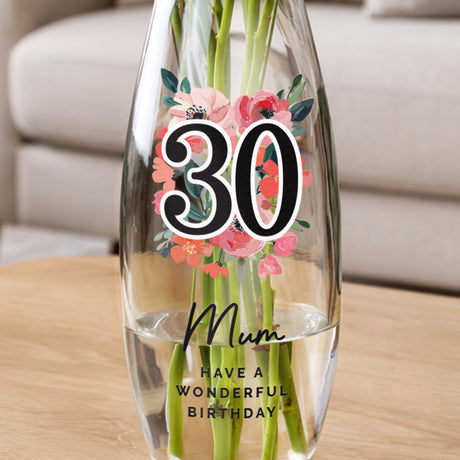 Personalised Floral Big Age Bullet Vase - Shop At Gift Moments - 3
