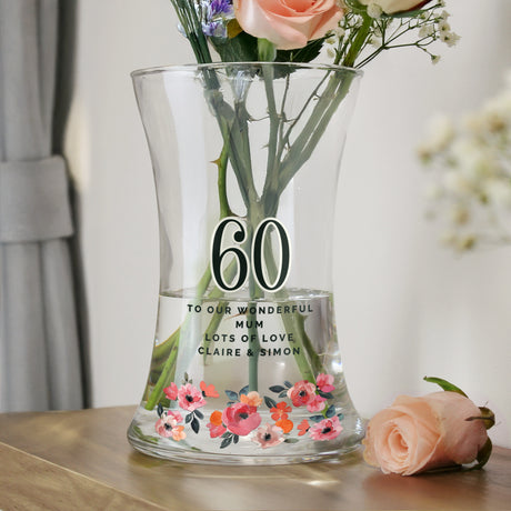 Personalised Floral Big Age Waisted Vase - Shop At Gift Moments - 1