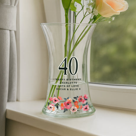 Personalised Floral Big Age Waisted Vase - Shop At Gift Moments - 2