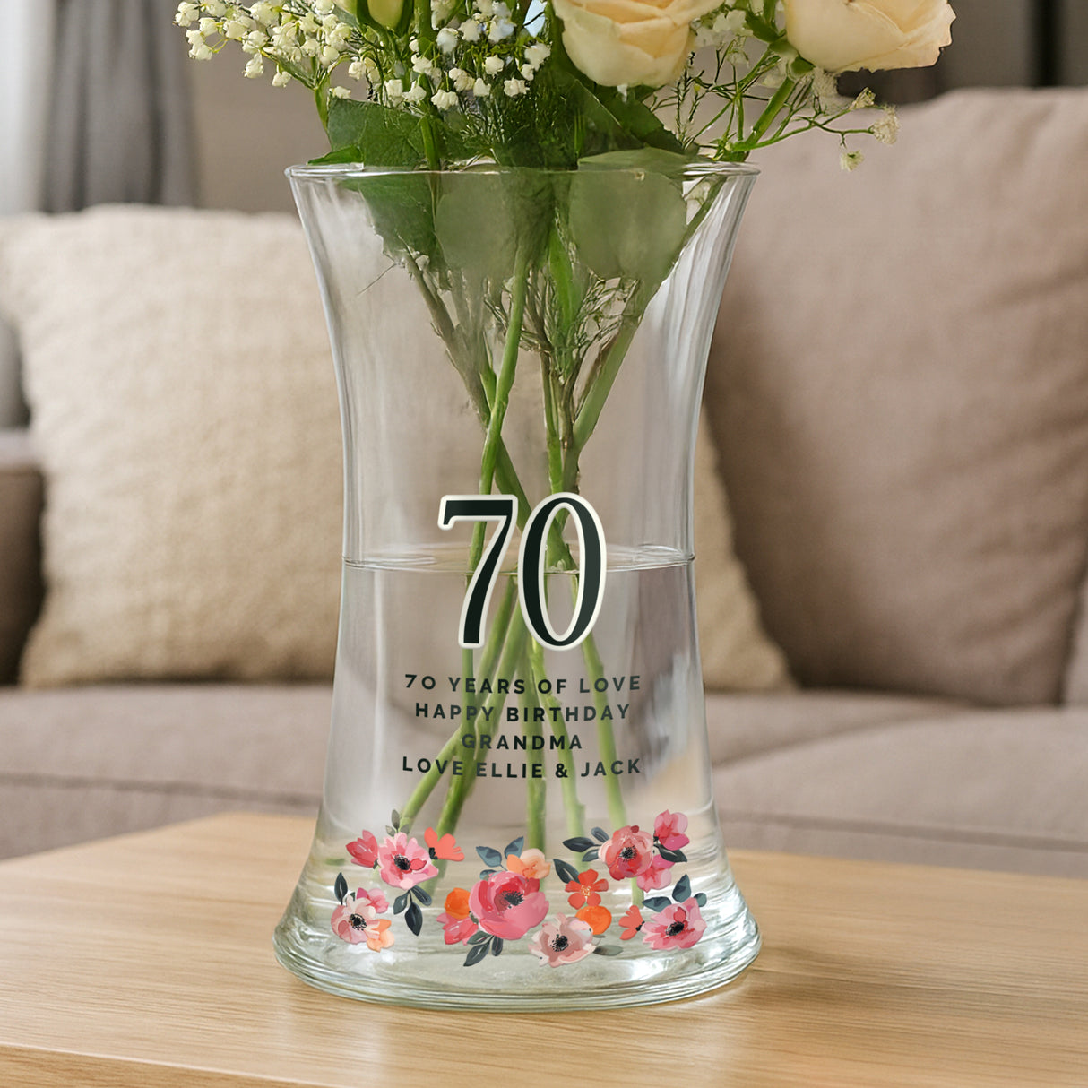 Personalised Floral Big Age Waisted Vase - Shop At Gift Moments - 3