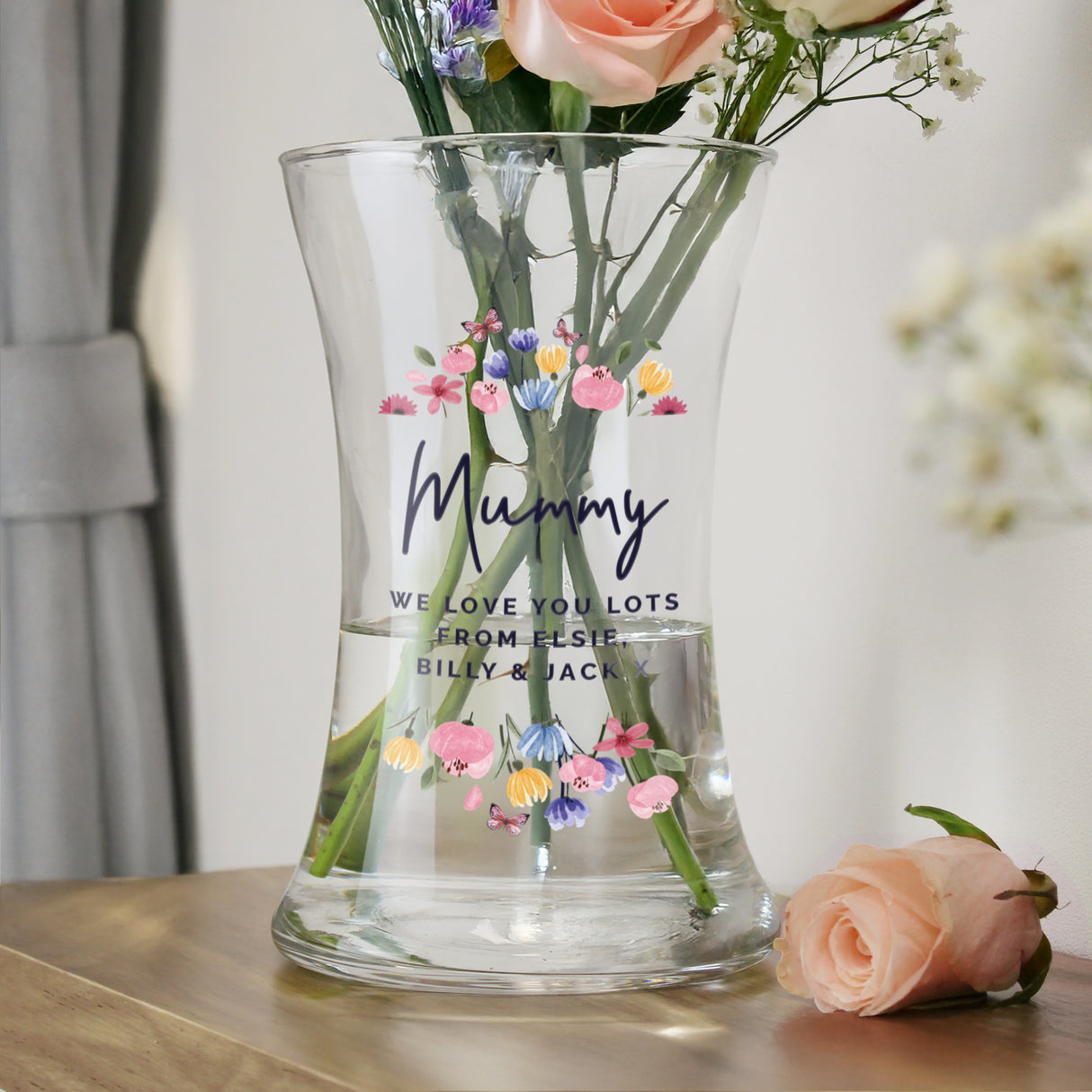 Personalised Bright Floral Waisted Vase - Shop At Gift Moments - 2